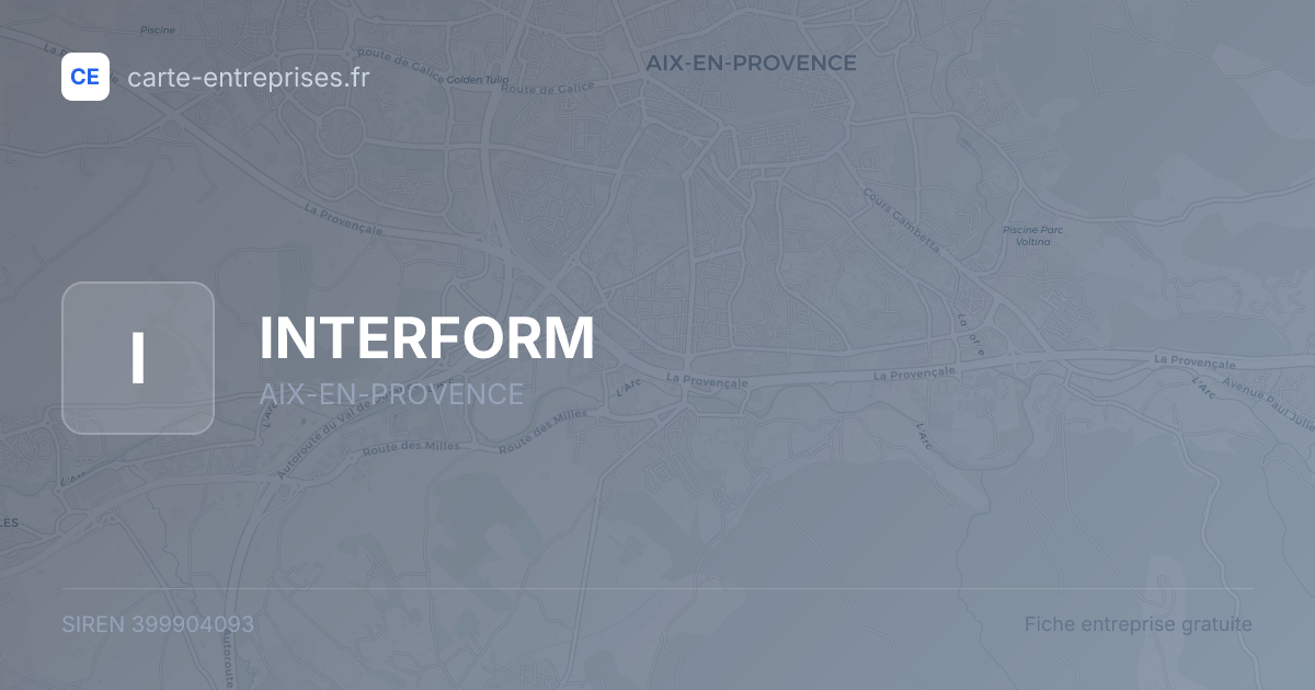 INTERFORM — 399904093 — fiche entreprise