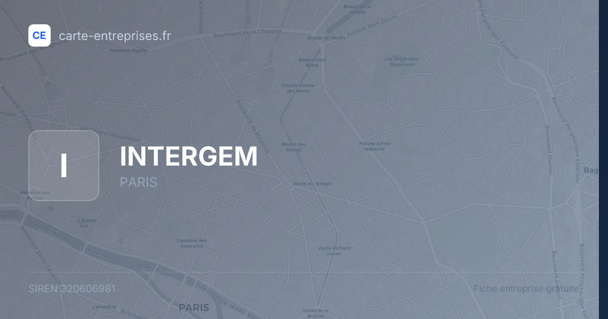 INTERGEM — 320606981 — fiche entreprise