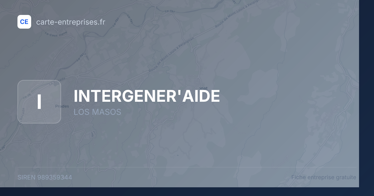 INTERGENER'AIDE — 989359344 — fiche entreprise