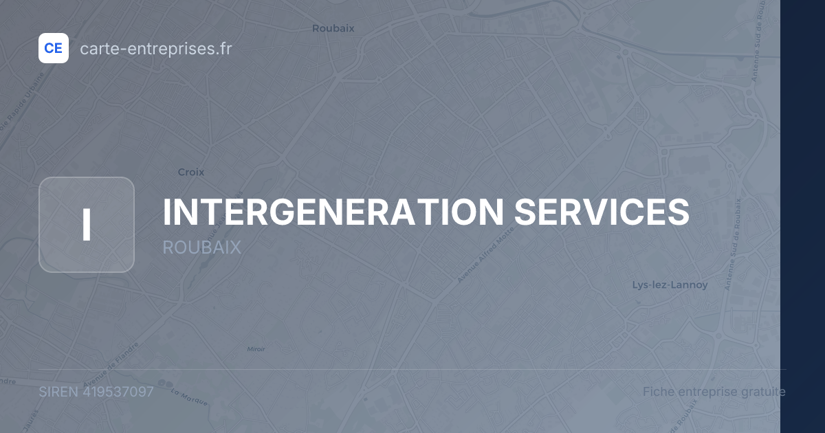 INTERGENERATION SERVICES — 419537097 — fiche entreprise