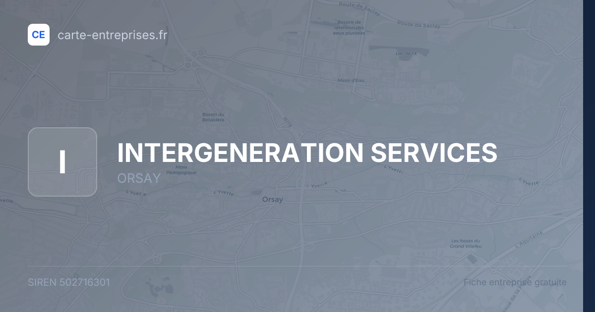 INTERGENERATION SERVICES — 502716301 — fiche entreprise