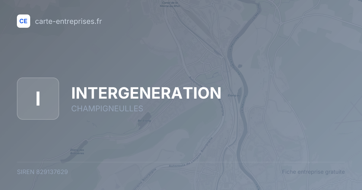 INTERGENERATION — 829137629 — fiche entreprise