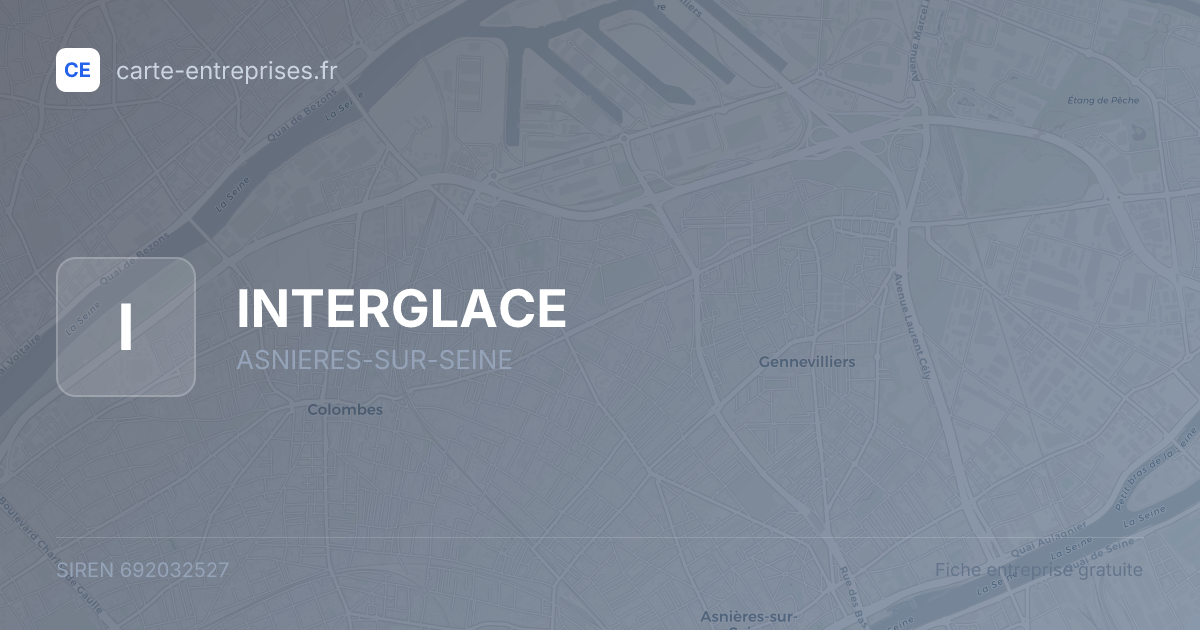 INTERGLACE — 692032527 — fiche entreprise