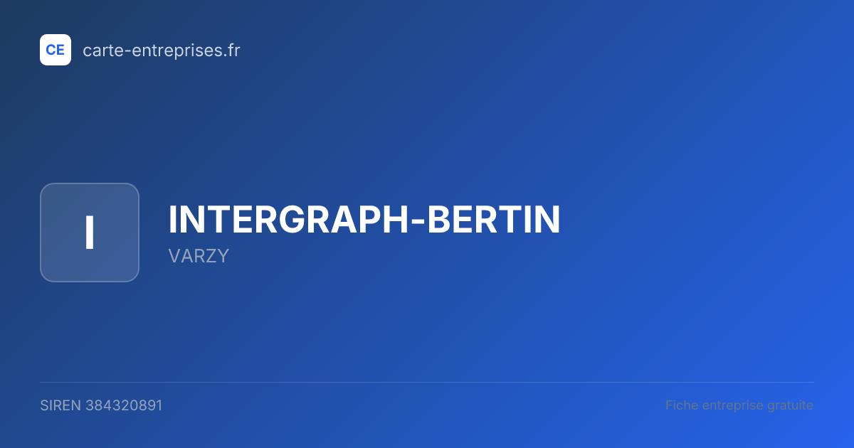 INTERGRAPH-BERTIN — 384320891 — fiche entreprise