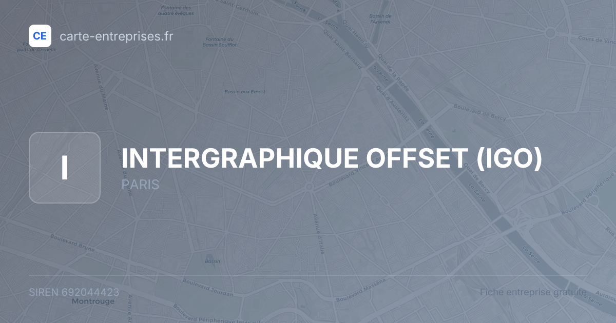 INTERGRAPHIQUE OFFSET (IGO) — 692044423 — fiche entreprise