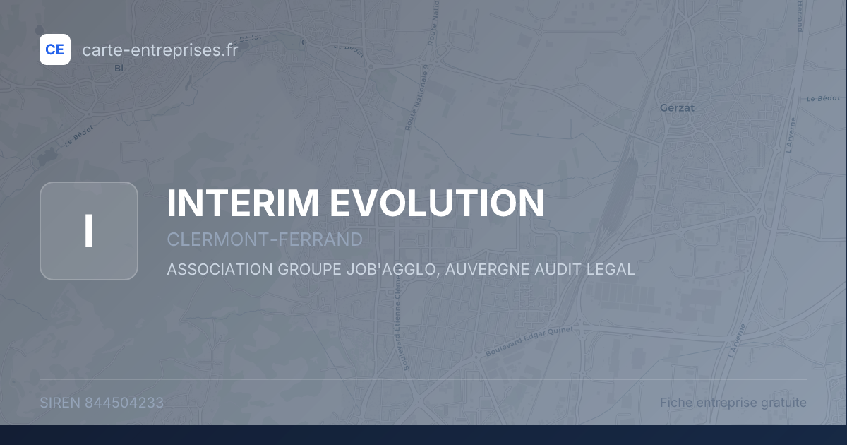 INTERIM EVOLUTION — 844504233 — fiche entreprise