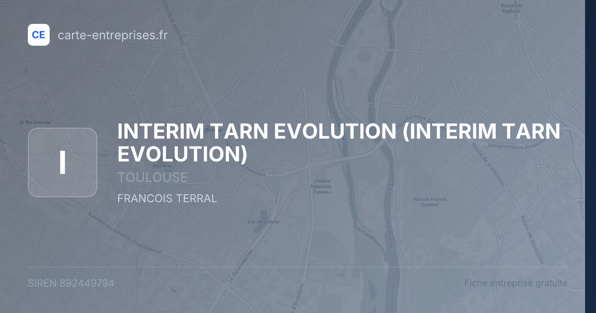 INTERIM TARN EVOLUTION — 892449794 — fiche entreprise