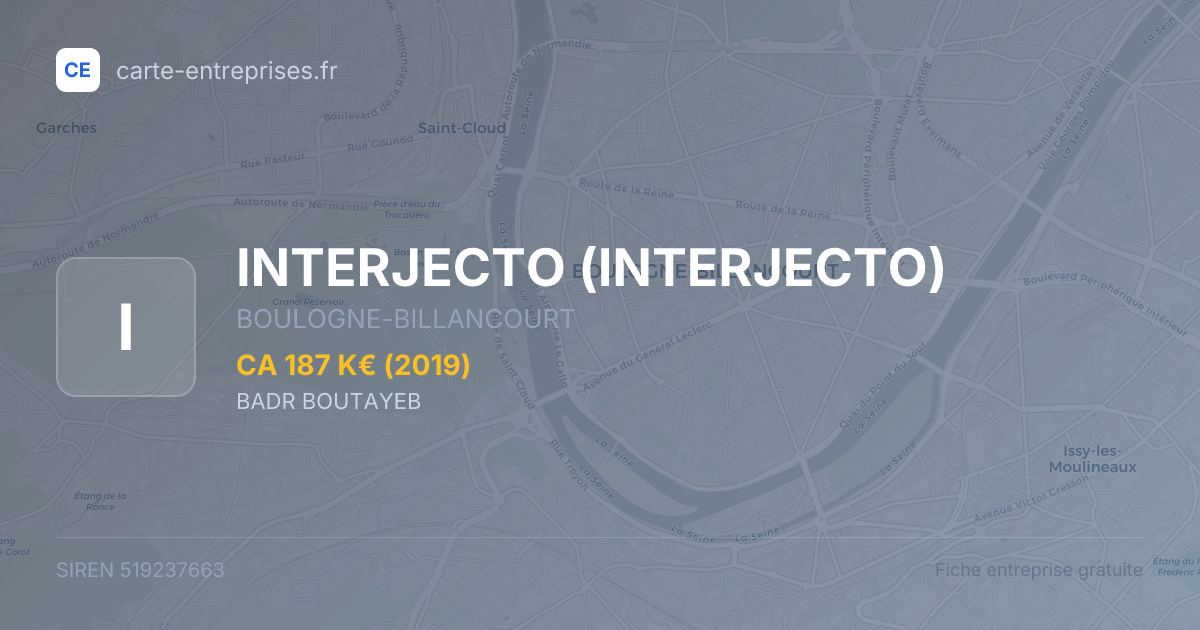 INTERJECTO — 519237663 — fiche entreprise