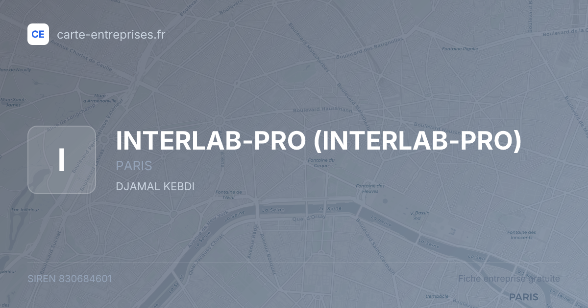 INTERLAB-PRO — 830684601 — fiche entreprise