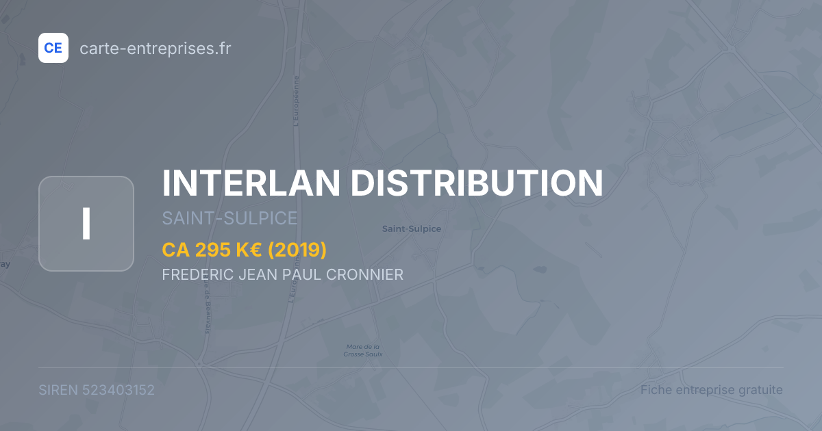 INTERLAN DISTRIBUTION — 523403152 — fiche entreprise
