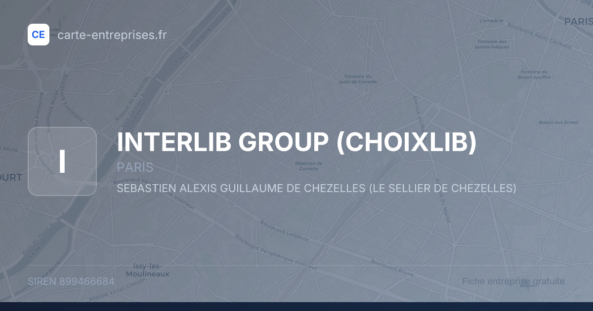 INTERLIB GROUP (CHOIXLIB) — 899466684 — fiche entreprise