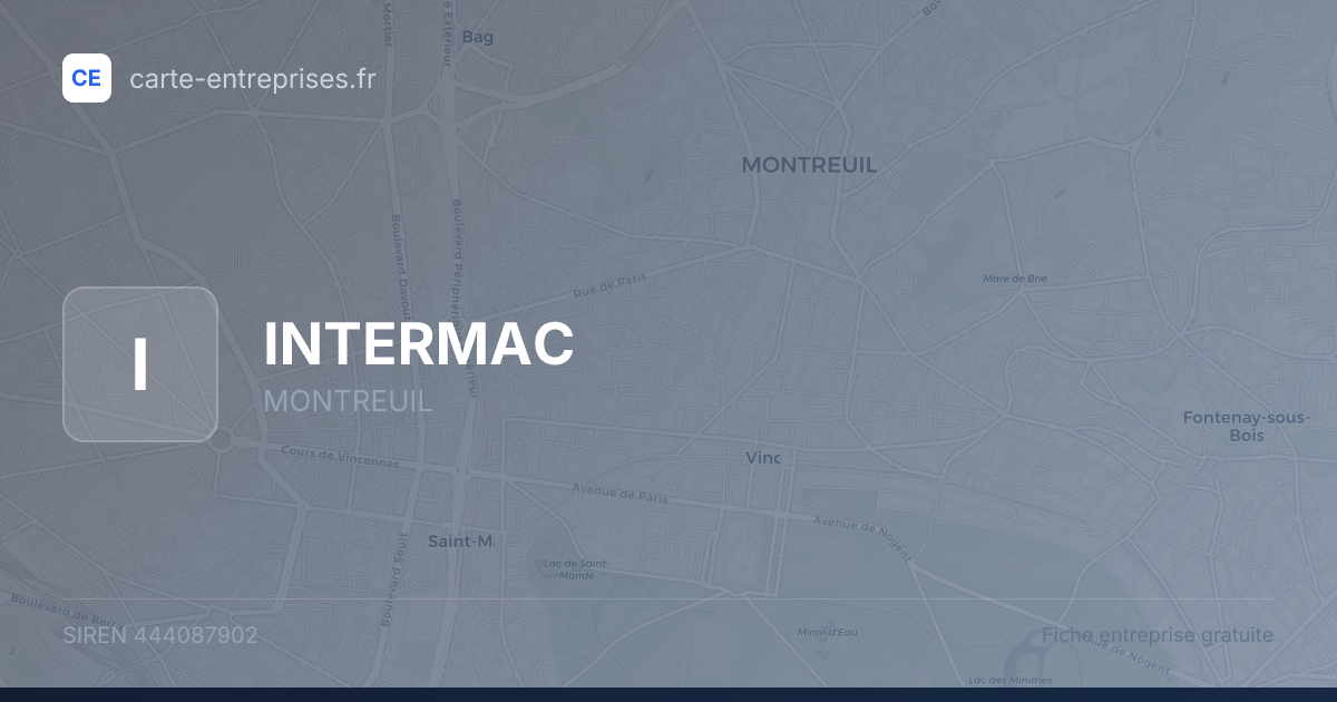 INTERMAC — 444087902 — fiche entreprise