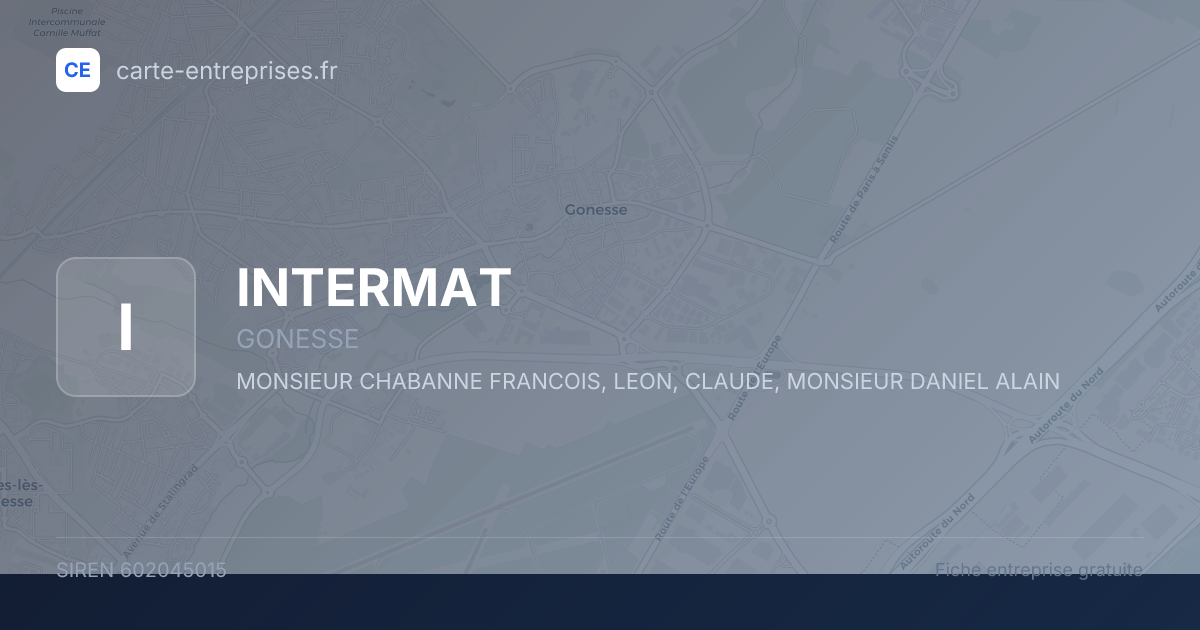 INTERMAT — 602045015 — fiche entreprise