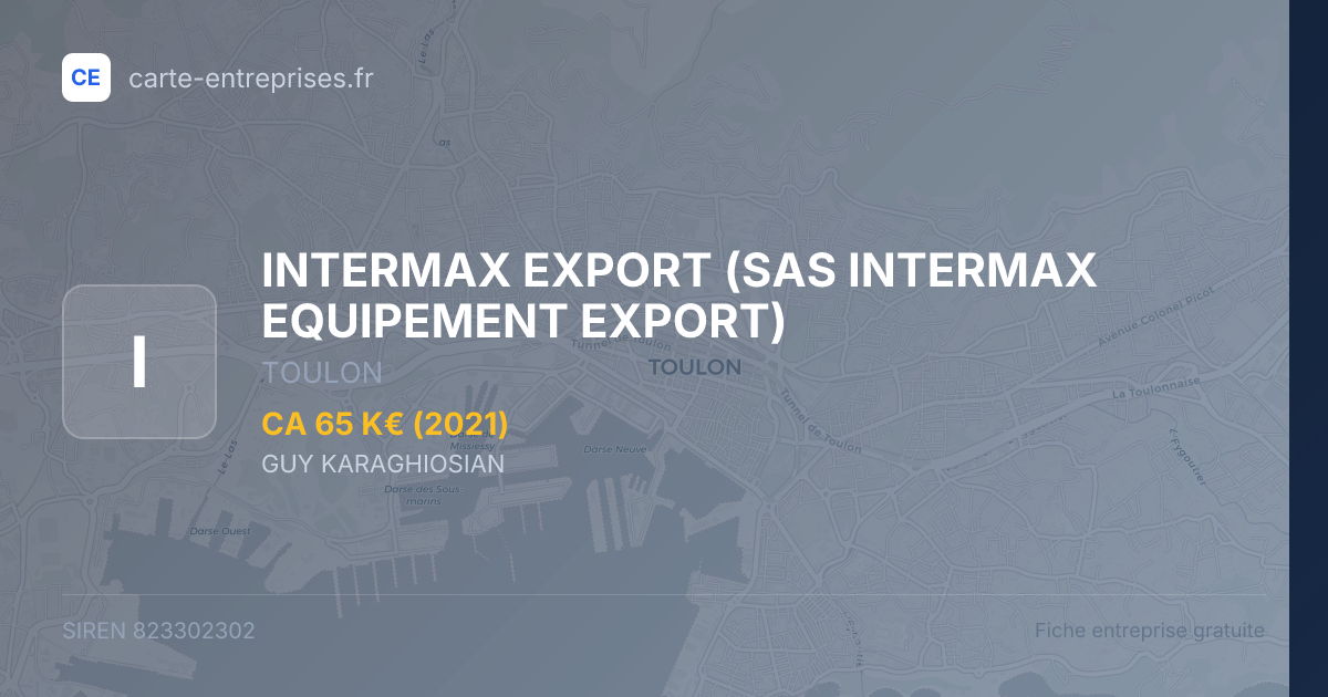 INTERMAX EXPORT (SAS INTERMAX EQUIPEMENT EXPORT) — 823302302 — fiche entreprise