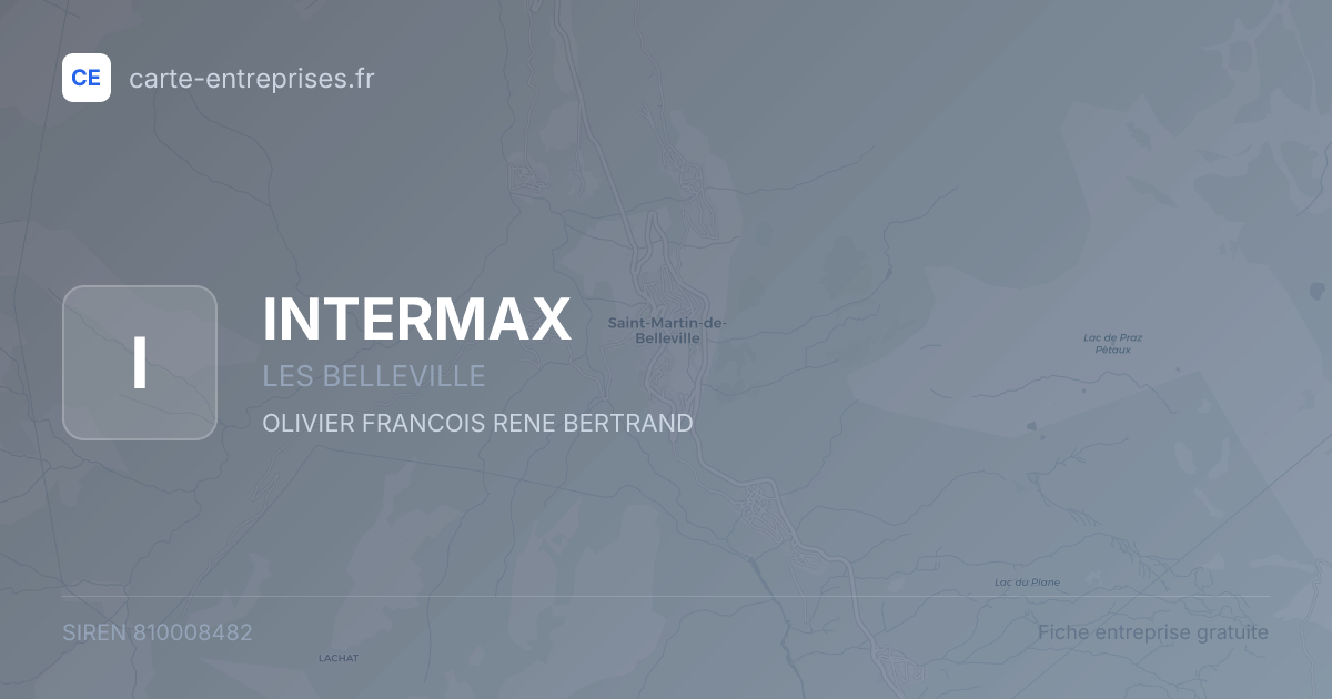 INTERMAX — 810008482 — fiche entreprise