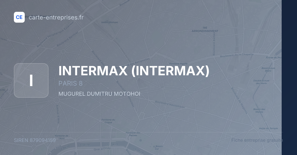 INTERMAX — 879094159 — fiche entreprise