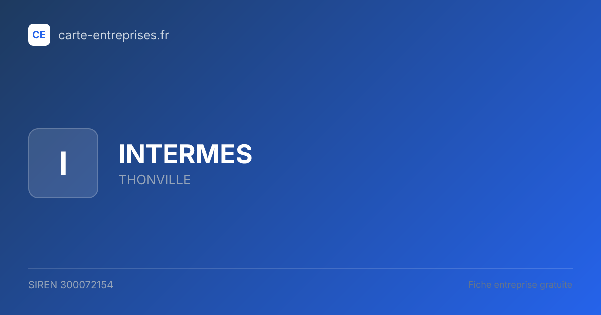 INTERMES — 300072154 — fiche entreprise