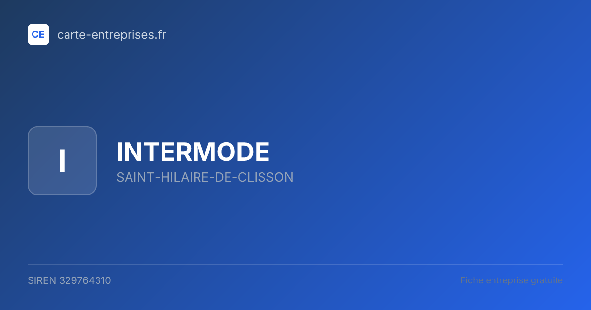 INTERMODE — 329764310 — fiche entreprise