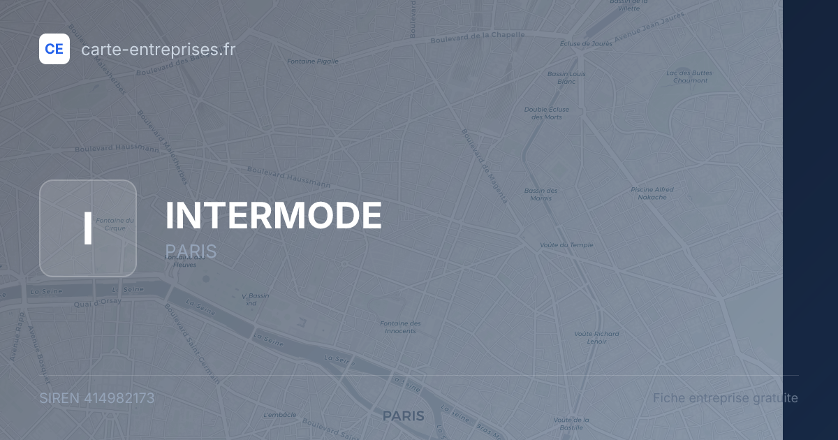 INTERMODE — 414982173 — fiche entreprise