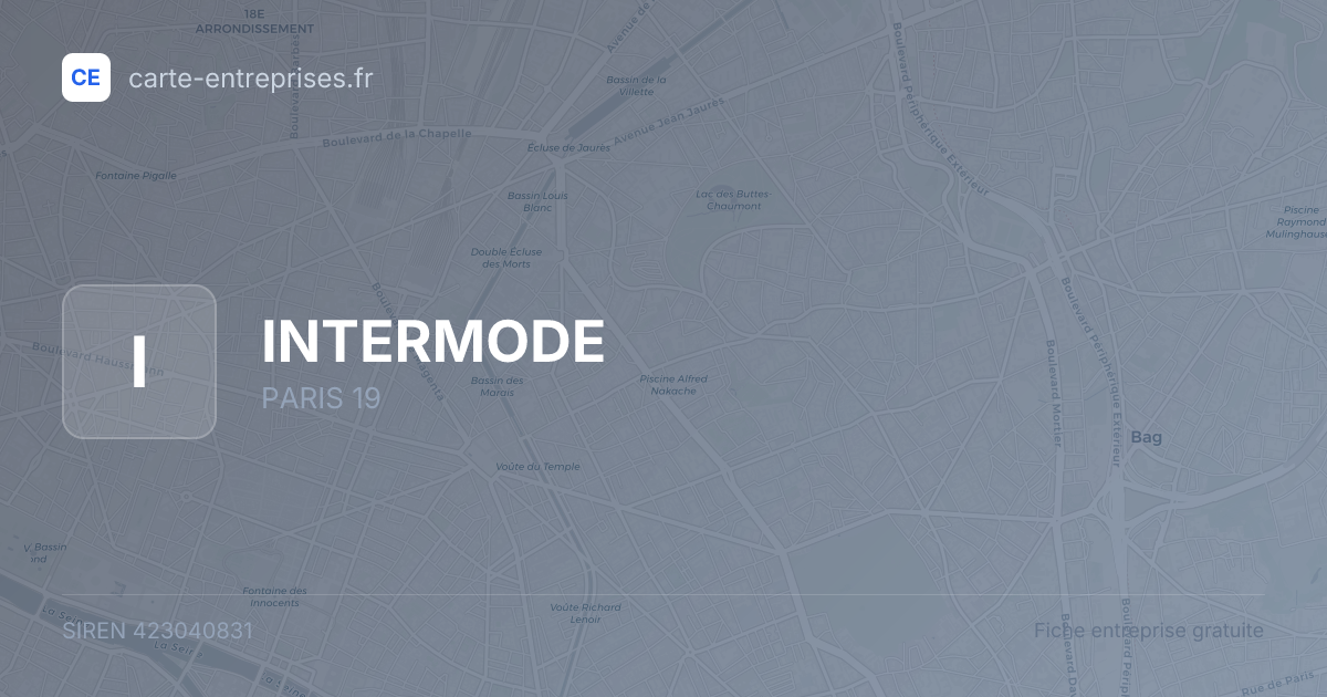 INTERMODE — 423040831 — fiche entreprise