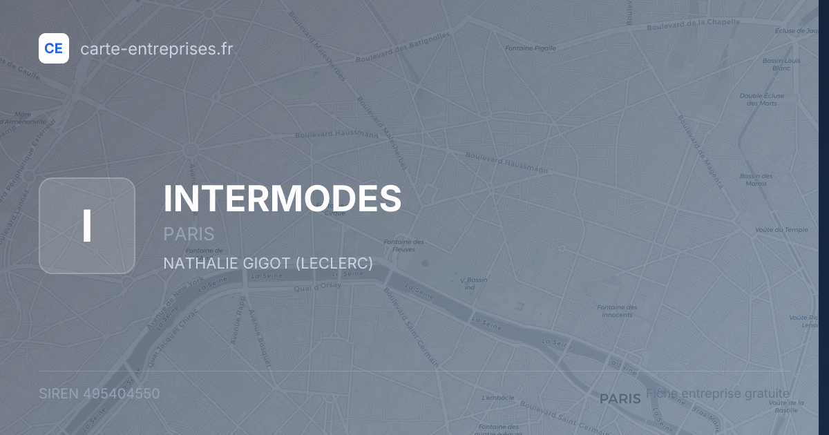 INTERMODES — 495404550 — fiche entreprise