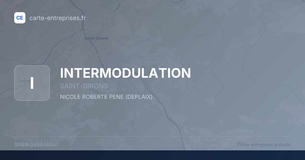 INTERMODULATION — 389848847 — fiche entreprise