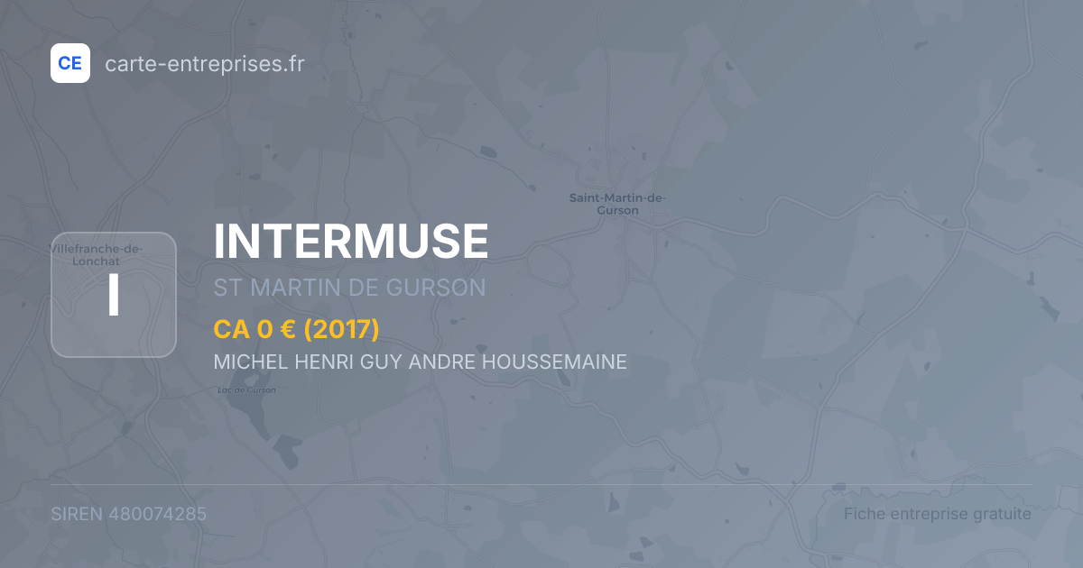 INTERMUSE — 480074285 — fiche entreprise