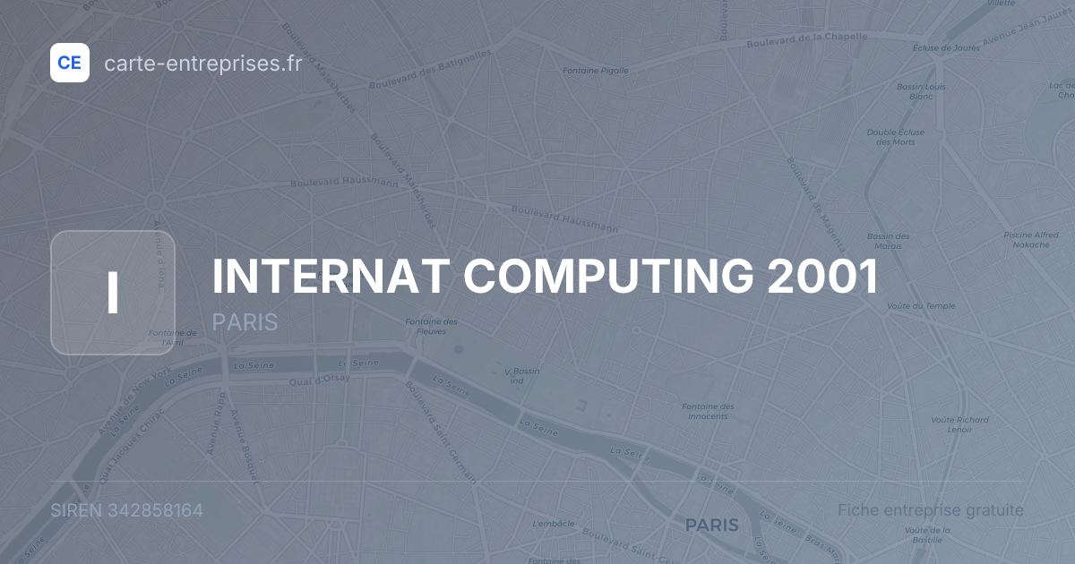 INTERNAT COMPUTING 2001 — 342858164 — fiche entreprise