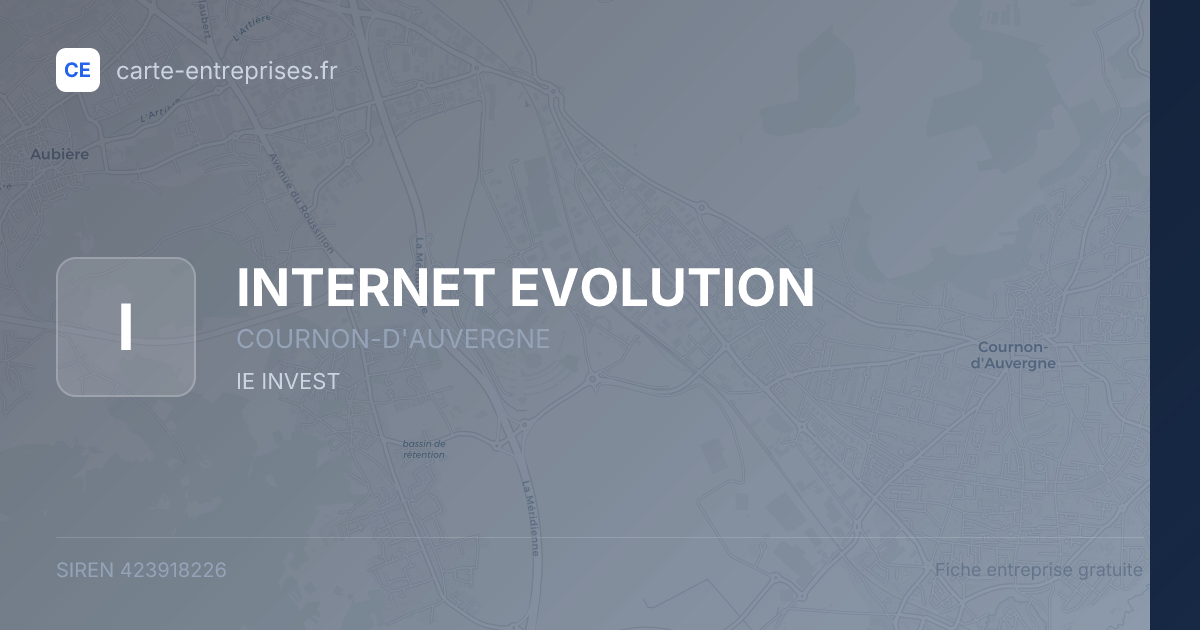 INTERNET EVOLUTION — 423918226 — fiche entreprise
