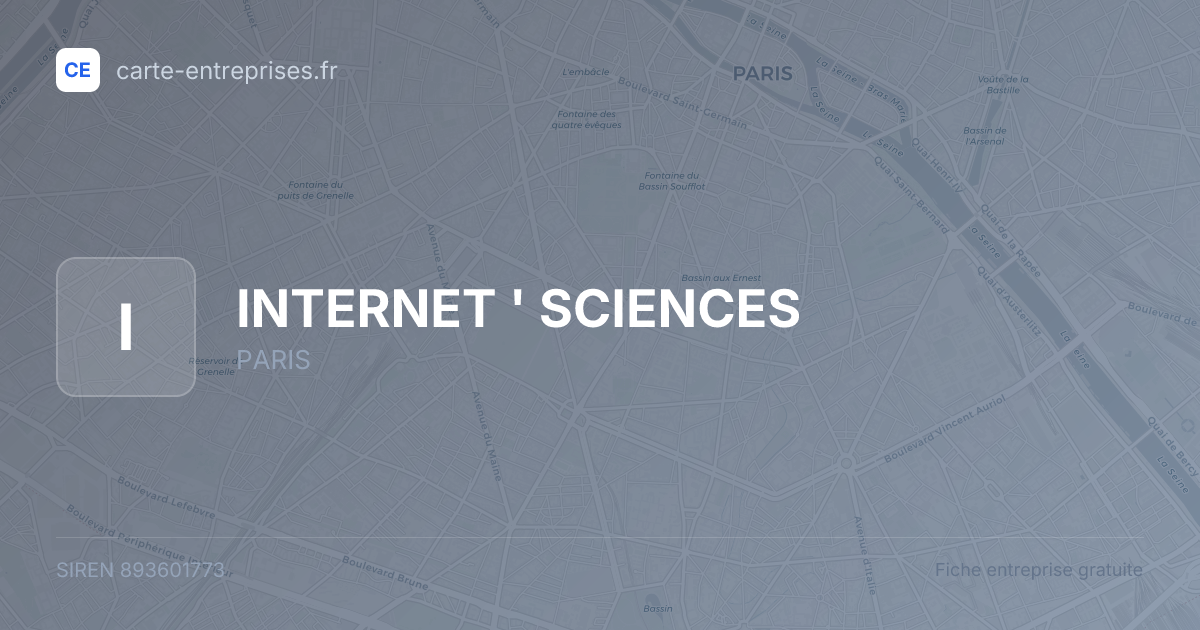 INTERNET ' SCIENCES — 893601773 — fiche entreprise