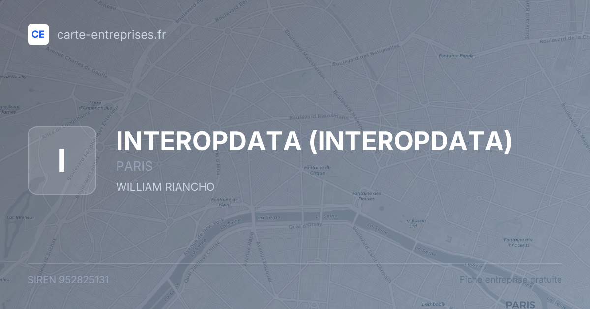 INTEROPDATA — 952825131 — fiche entreprise