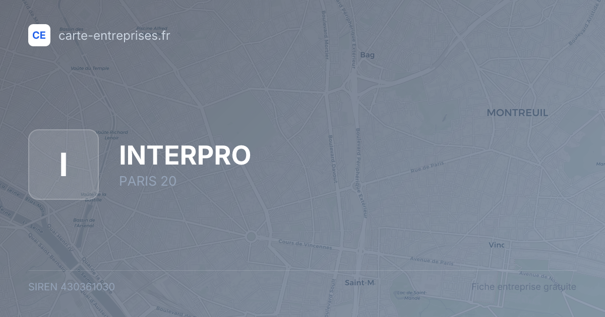 INTERPRO — 430361030 — fiche entreprise