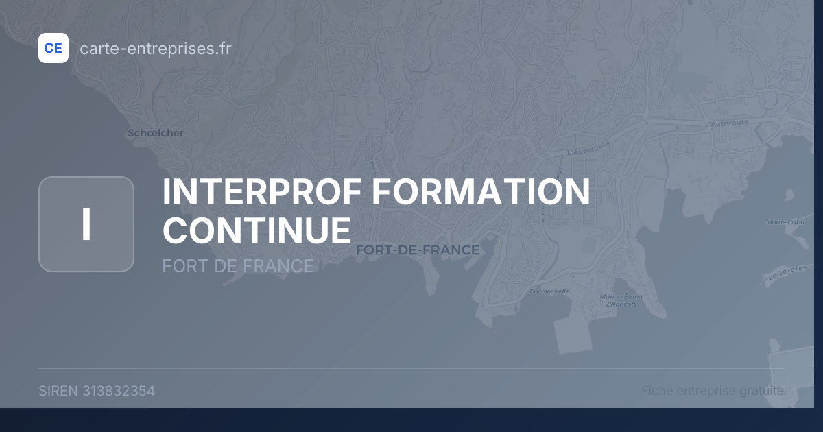 INTERPROF FORMATION CONTINUE — 313832354 — fiche entreprise