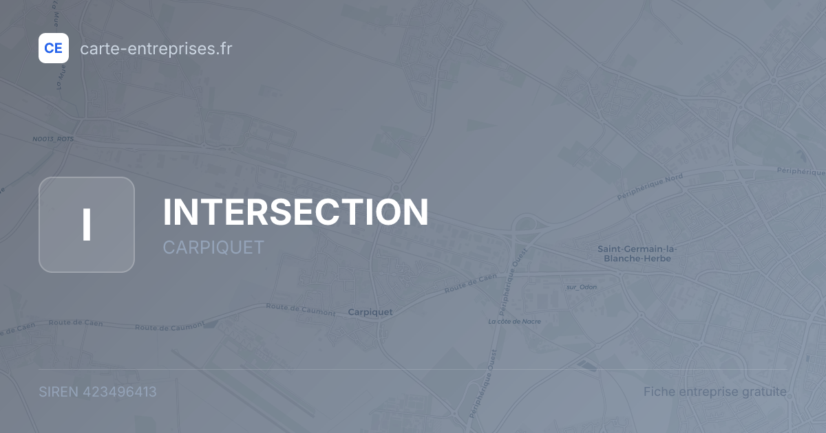 INTERSECTION — 423496413 — fiche entreprise