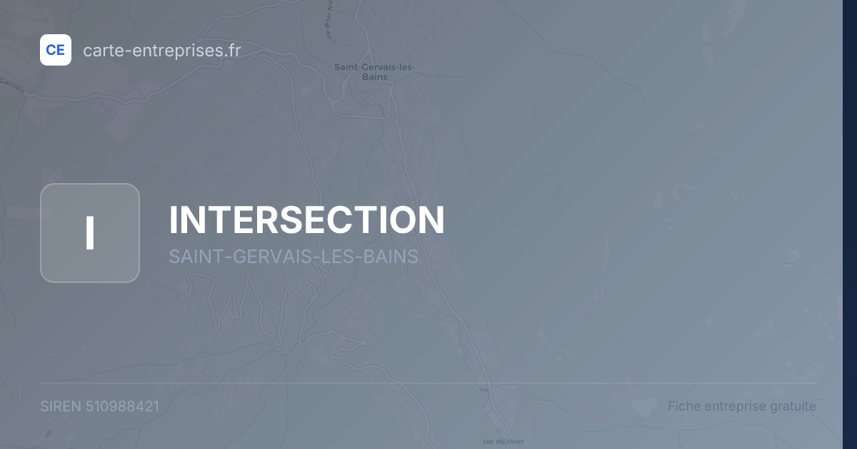 INTERSECTION — 510988421 — fiche entreprise