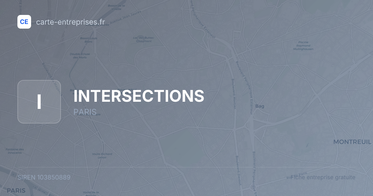 INTERSECTIONS — 103850889 — fiche entreprise