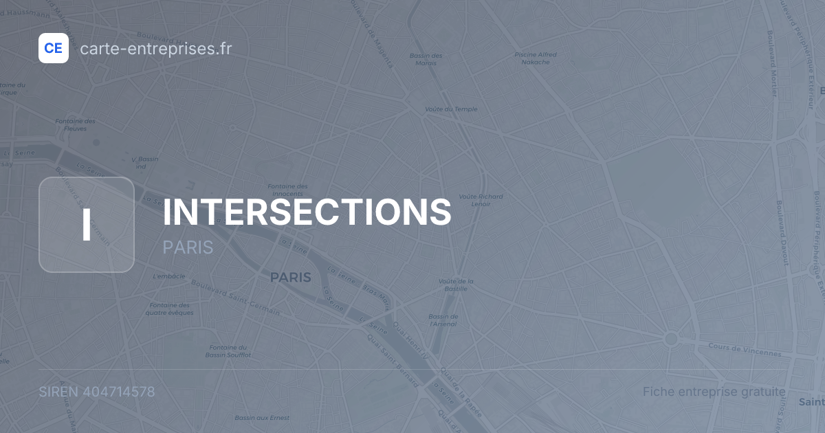 INTERSECTIONS — 404714578 — fiche entreprise