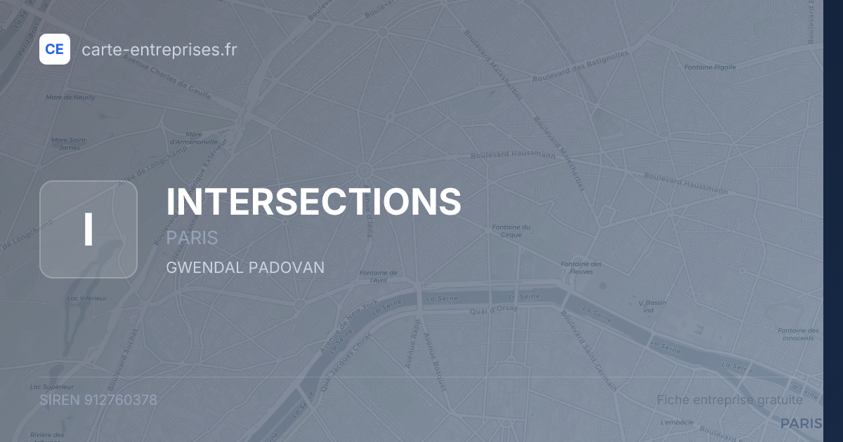 INTERSECTIONS — 912760378 — fiche entreprise