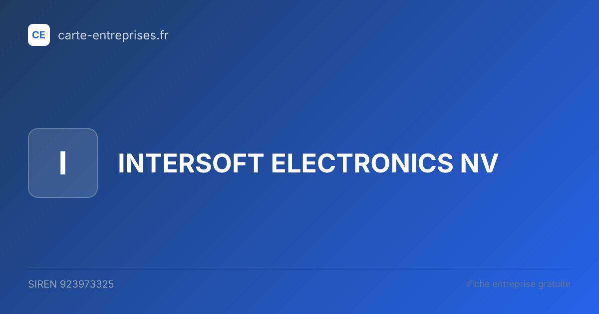 INTERSOFT ELECTRONICS NV — 923973325 — fiche entreprise