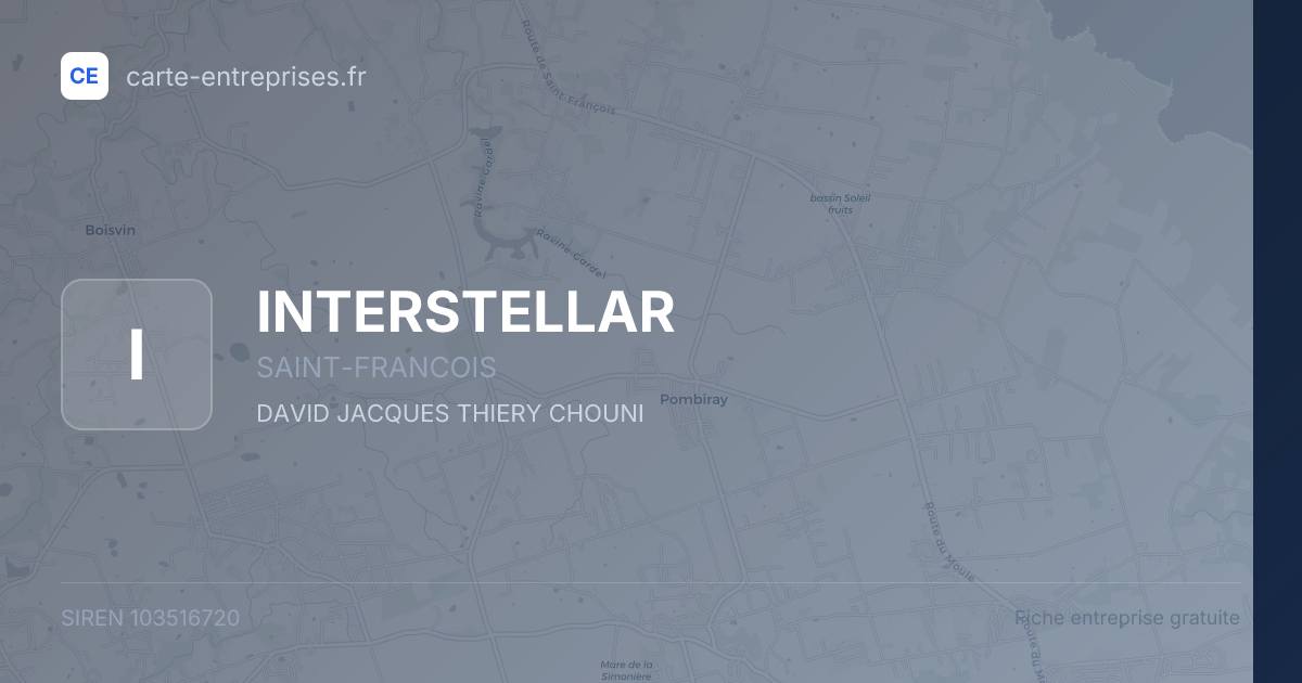 INTERSTELLAR — 103516720 — fiche entreprise