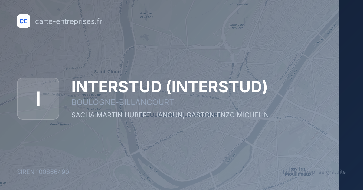 INTERSTUD — 100866490 — fiche entreprise