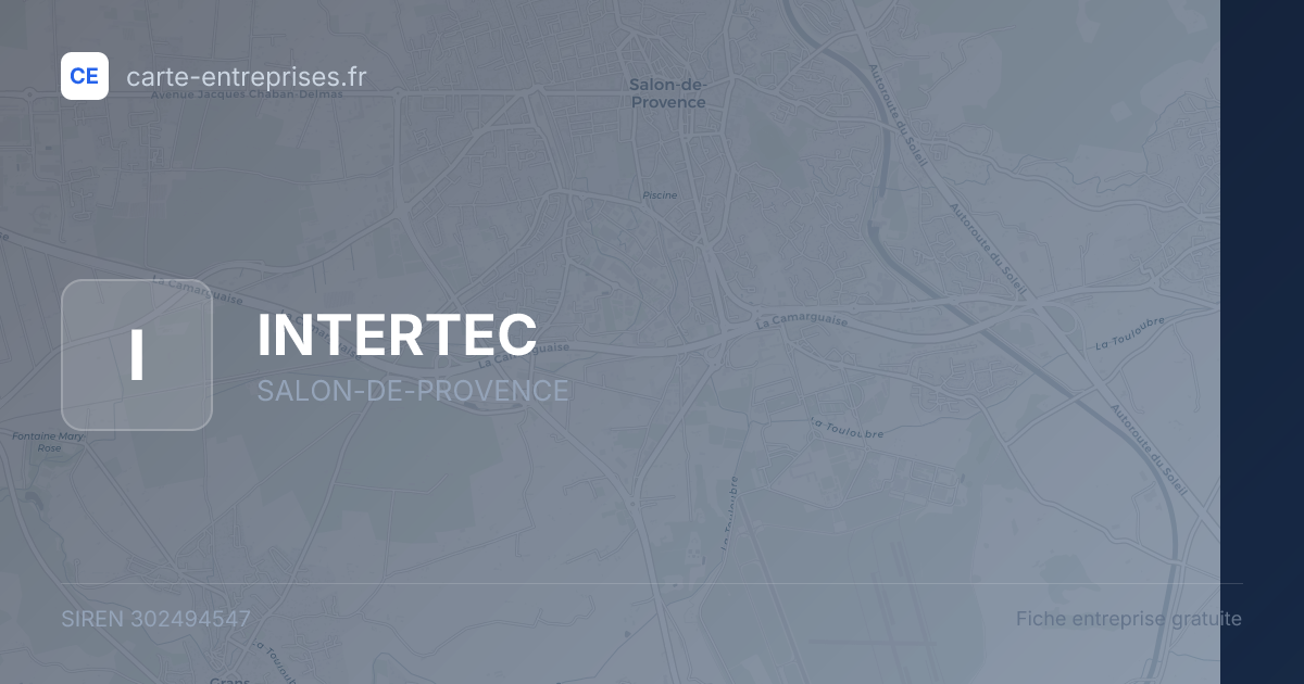 INTERTEC — 302494547 — fiche entreprise