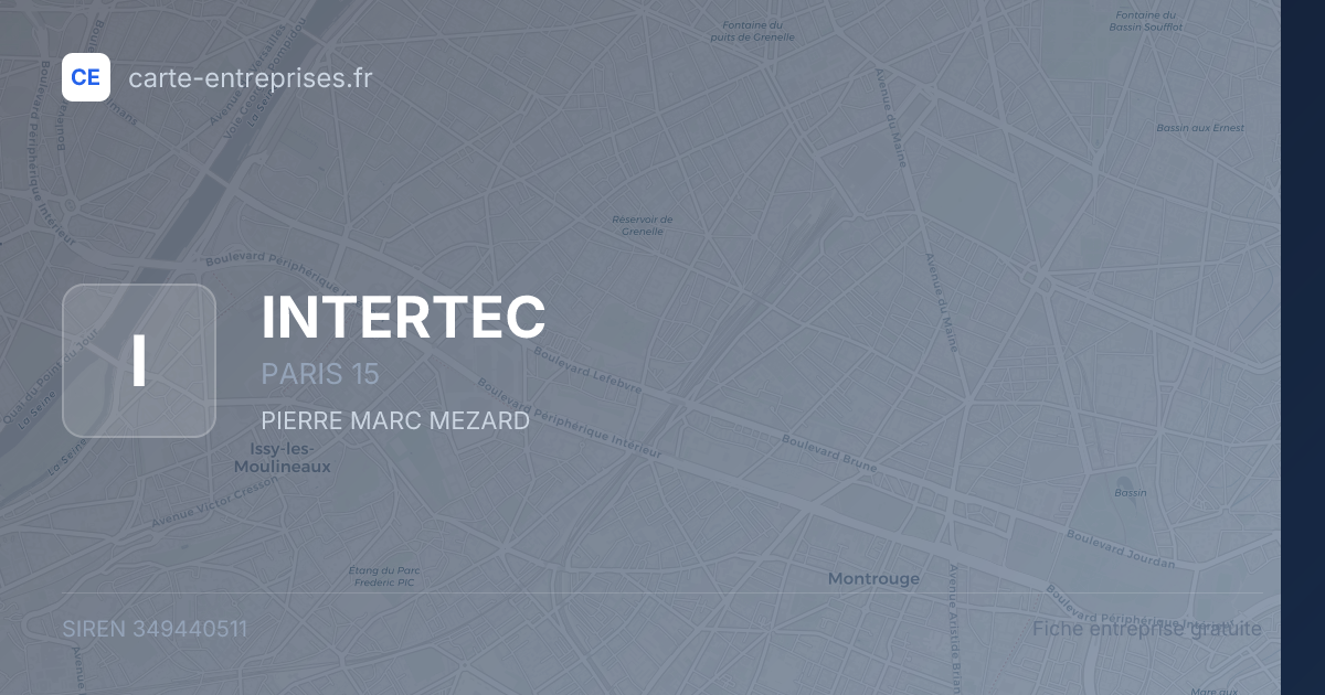 INTERTEC — 349440511 — fiche entreprise