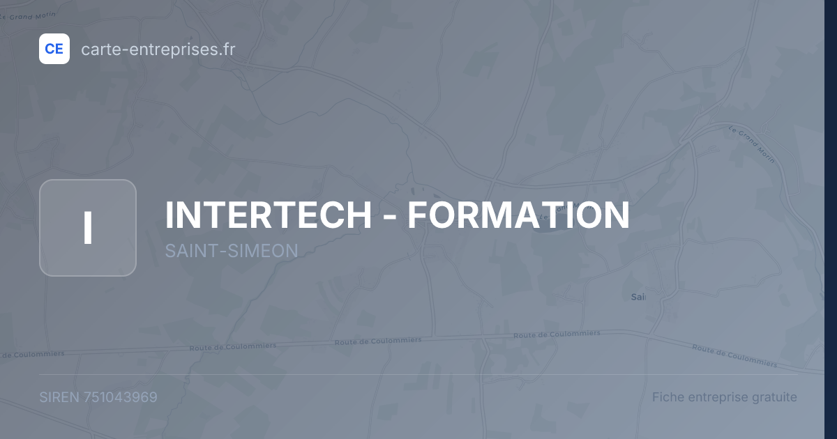 INTERTECH - FORMATION — 751043969 — fiche entreprise