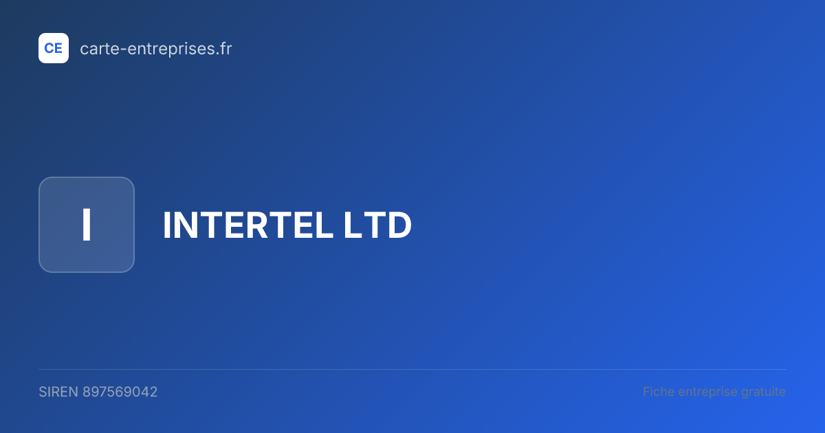 INTERTEL LTD — 897569042 — fiche entreprise