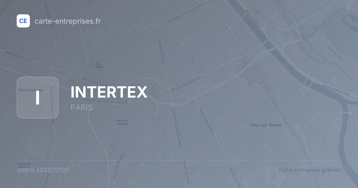 INTERTEX — 433320793 — fiche entreprise