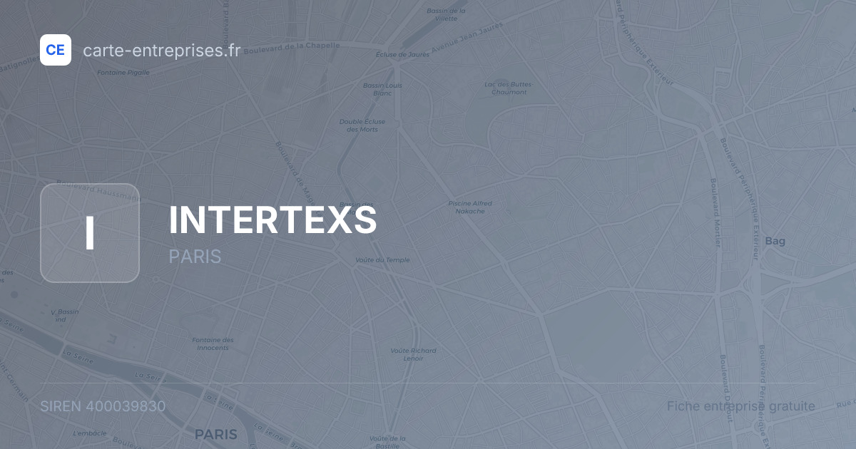 INTERTEXS — 400039830 — fiche entreprise