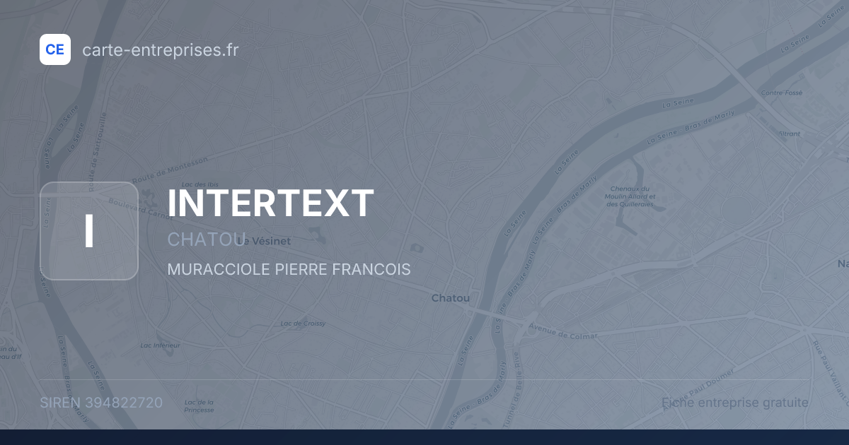 INTERTEXT — 394822720 — fiche entreprise