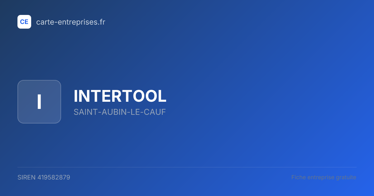 INTERTOOL — 419582879 — fiche entreprise
