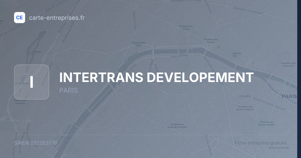 INTERTRANS DEVELOPEMENT — 352263776 — fiche entreprise